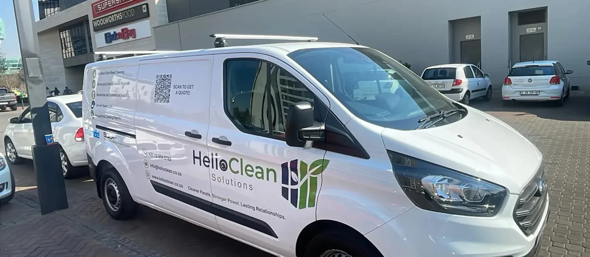 HelioClean team arriving for a professional solar cleaning job in Gauteng