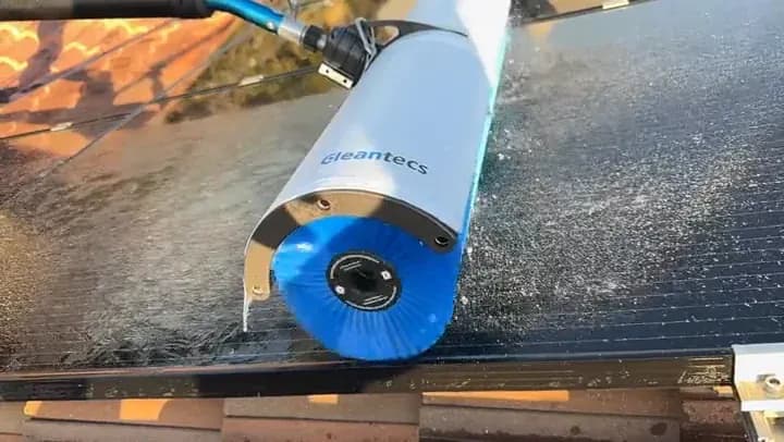 HelioClean technician maintaining solar panels in Pretoria