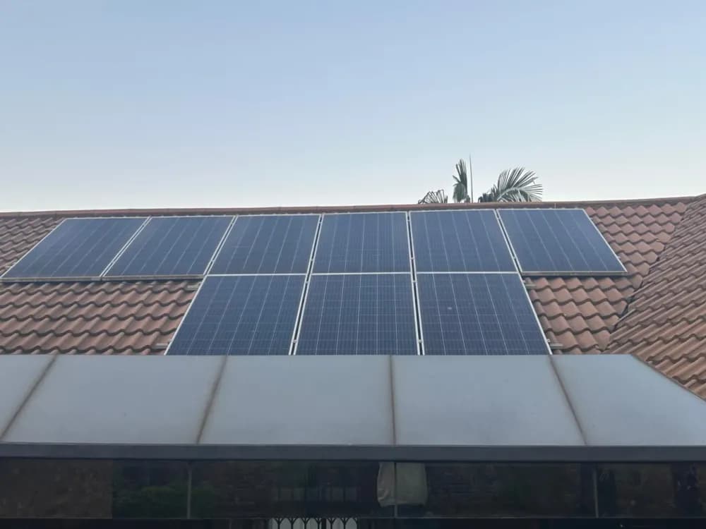 The same solar panels spotless after pure-water cleaning
