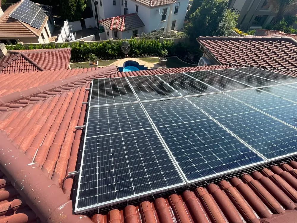 The same tile-roof solar panels gleaming after pure-water cleaning