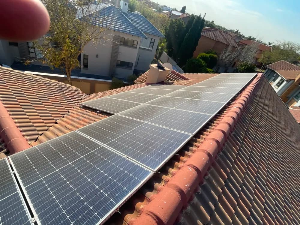 Solar array coated in Highveld dust before cleaning