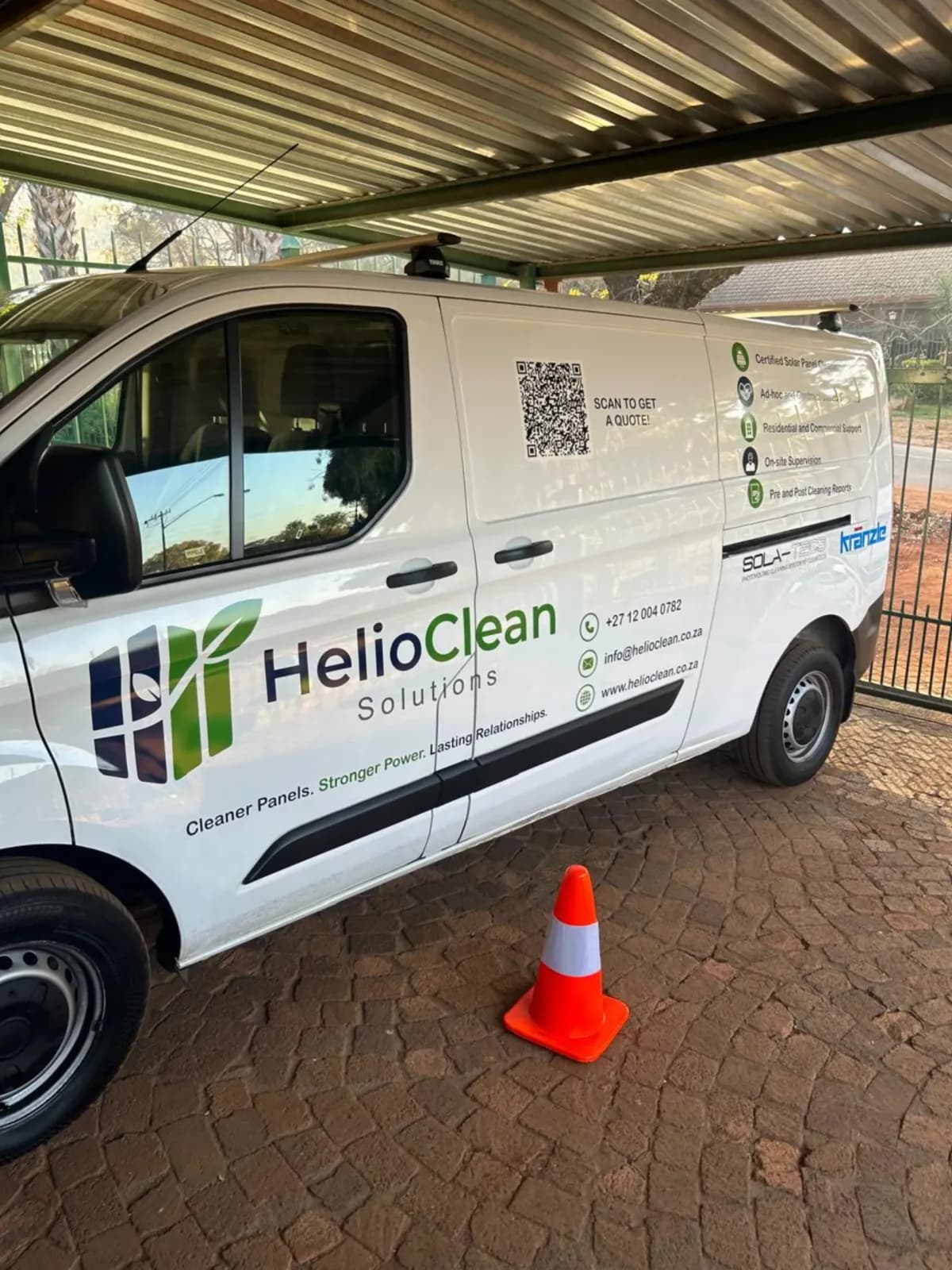 HelioClean branded van on site for a commercial clean